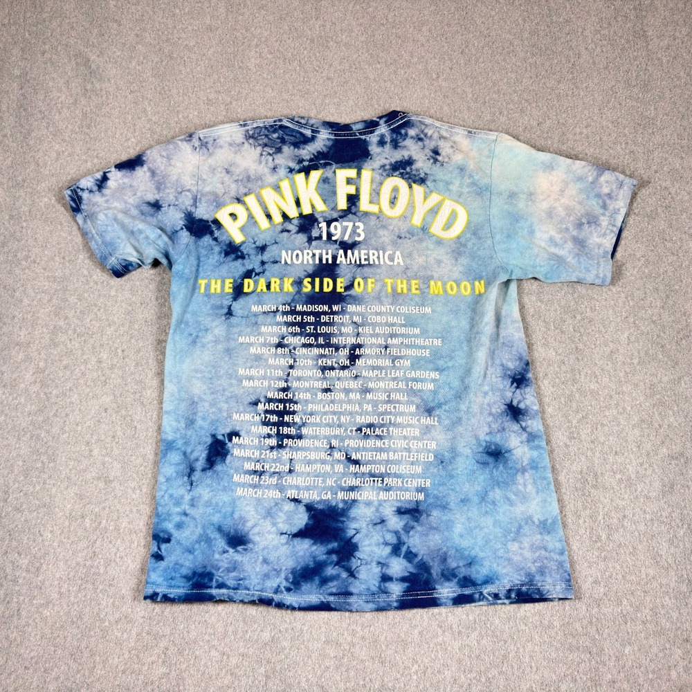 Pink Floyd The Dark Side Of Moon Shirt Tour 73' Concert Blue Tie Dye Tee Medium‎ - Picture 2 of 5